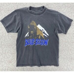 Blue Bison Faded Heavyweight Cotton Short Sleeve T-shirt / Men's Medium